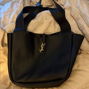 Black Tote with Brass Accent
